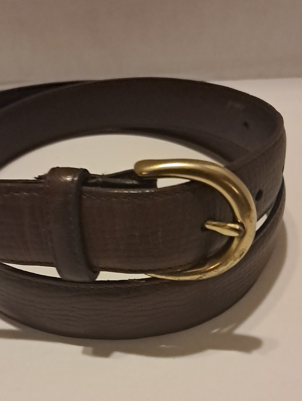 Coach Brown Cowhide Leather Logo-Stamped Belt with Solid Brass Buckle - Picture 6 of 9